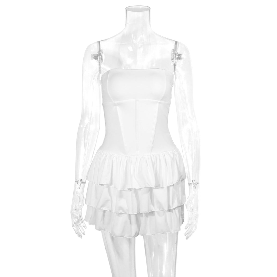 Ladies fitted ruffle summer dress Lune London