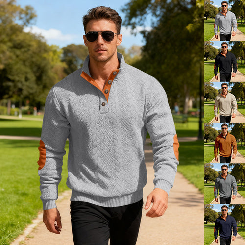 Knitted sweater for men with modern collar and elegant contrasting details Lune London