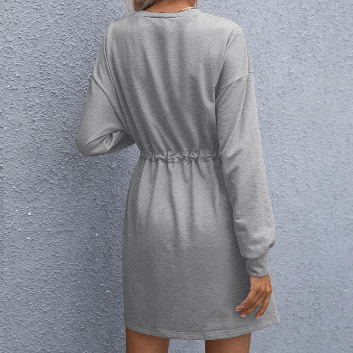 Casual sweatshirt dress for women with practical lace-ups at the waist and side pockets Lune London