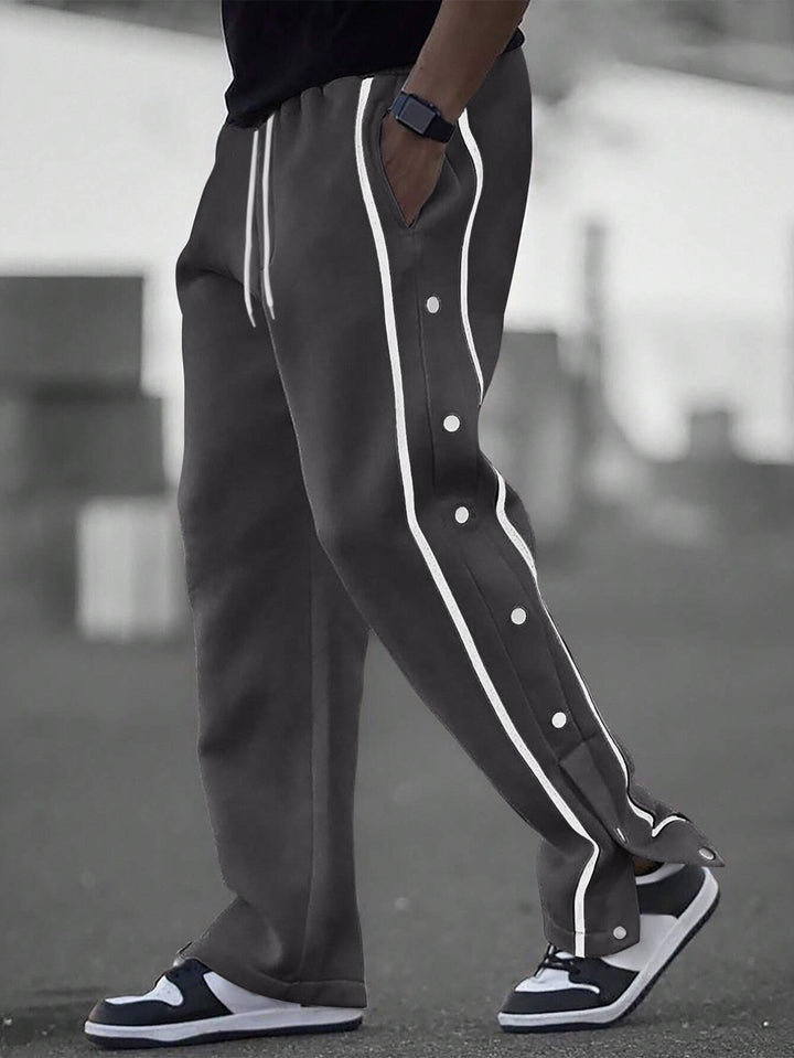 Sporty casual pants for men with side snap buttons Lune London