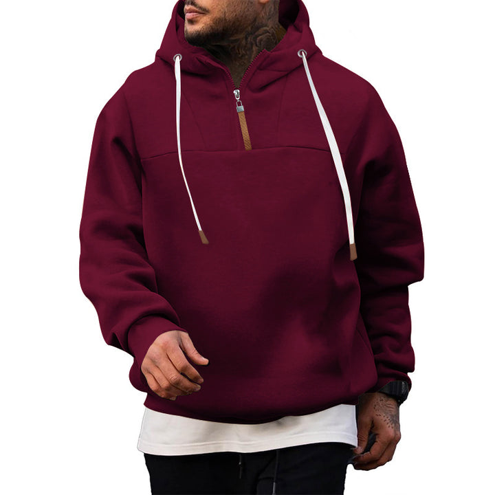 Trendy hooded sweatshirt for men with zip and practical kangaroo pockets Lune London
