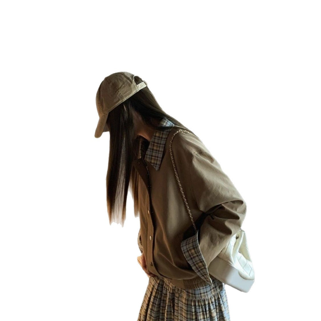 Veste surdimensionnée élégante pour femmes avec motif à carreaux Chic & Stil
