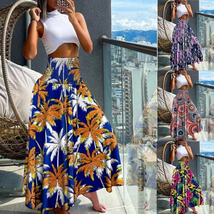 Maxi skirt with tropical print for women Lune London