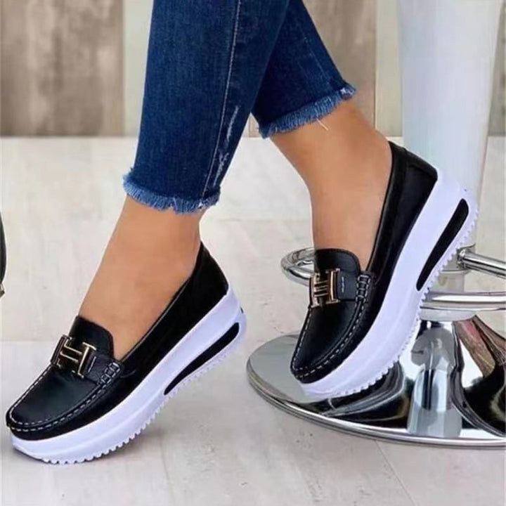 Comfortable Women's Slip-On loafers with wedge sole Lune London