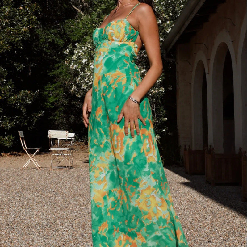 Maxi dress with adjustable straps Floral Lune London for women