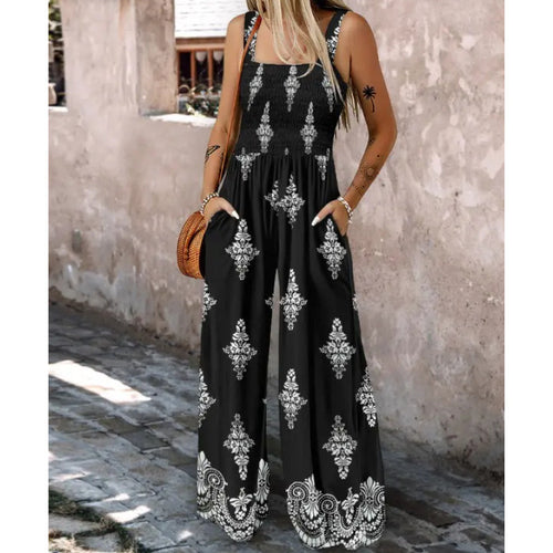 Women Boho Wide Leg Jumpsuit Lune London