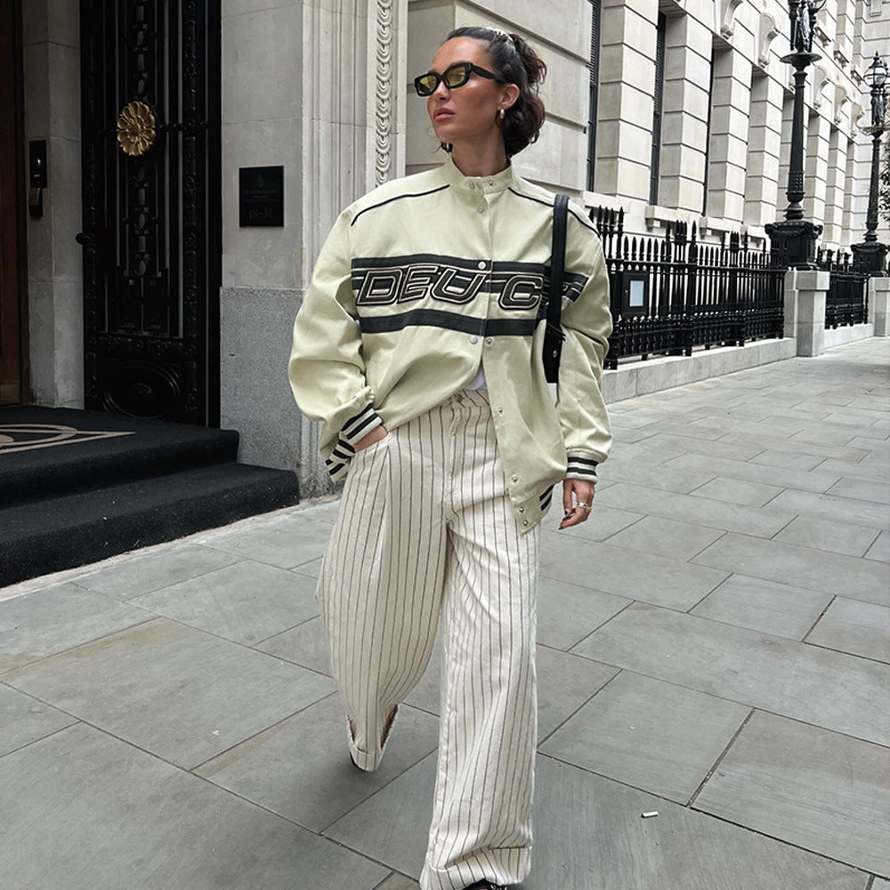 Oversized sporty jacket for women with contrasting logo Lune London