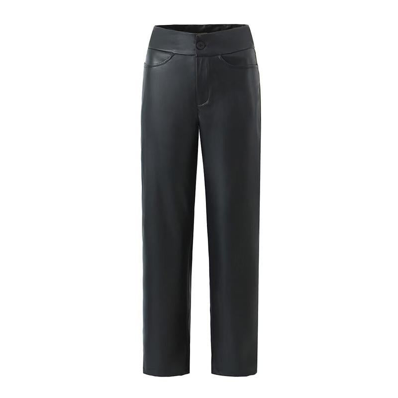 Faux leather pants for women with an elegant cut and charming details Lune London