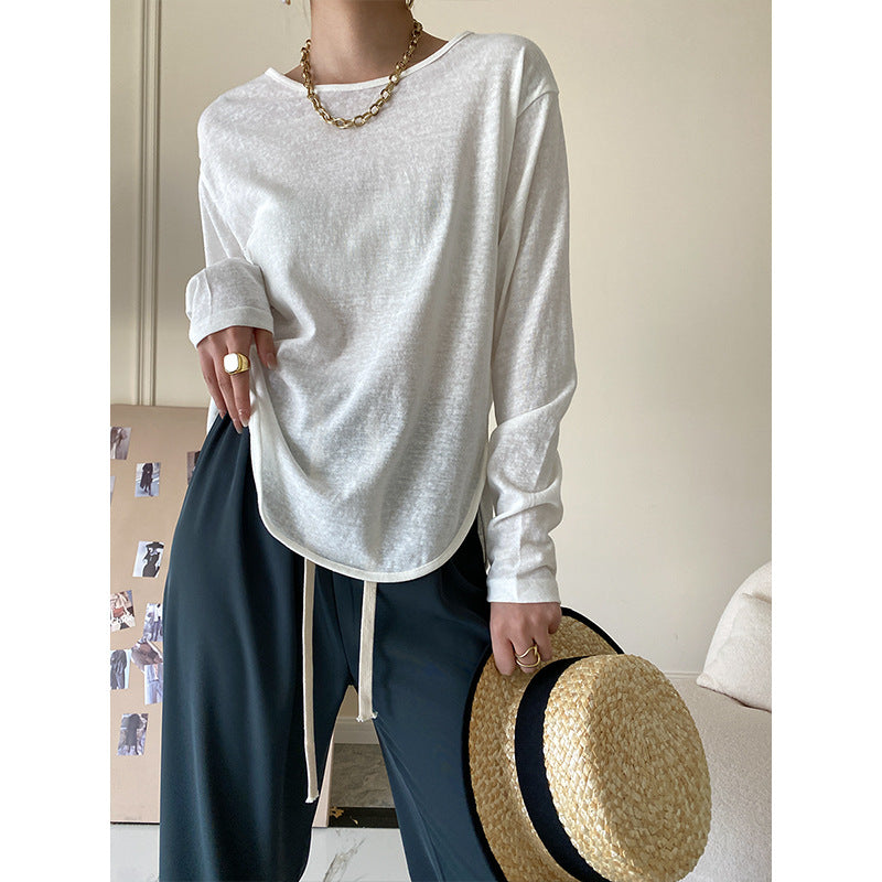 Women's casual long sleeve top made of breathable material Chic & Stil