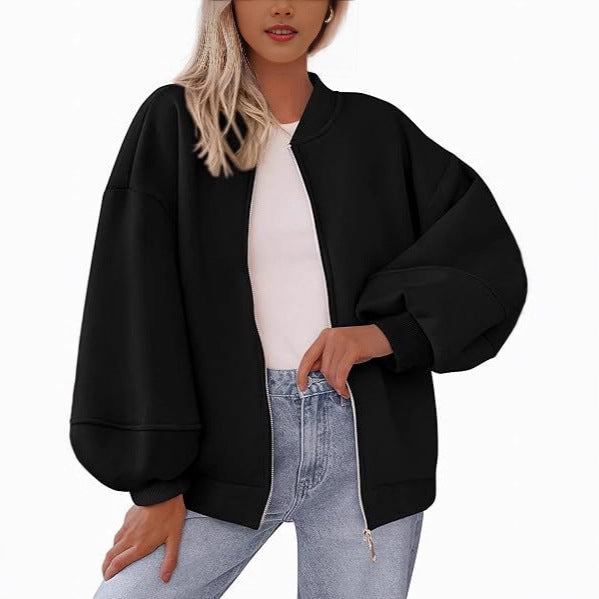 Ladies Casual Oversized Sweat Jacket Lune London