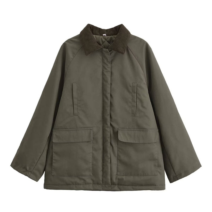 Transitional women's jacket with high collar and practical pockets Lune London
