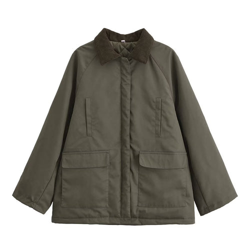 Transitional women's jacket with high collar and practical pockets Lune London