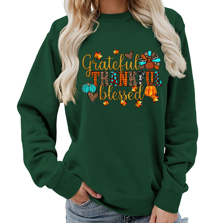Sweatshirt pour femme avec motif de remerciement d'automne Chic & Stil