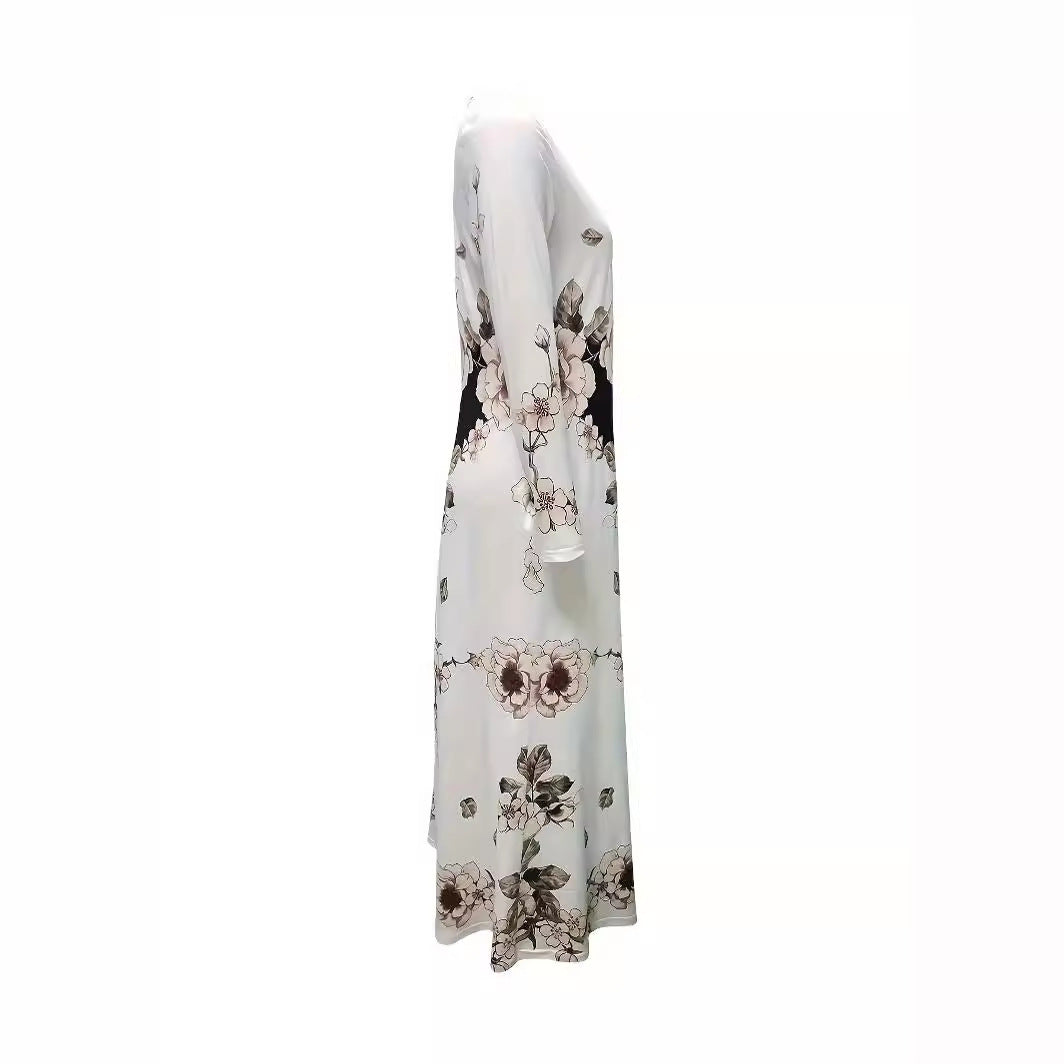 Maxi dress for women with a floral design and practical pockets Lune London