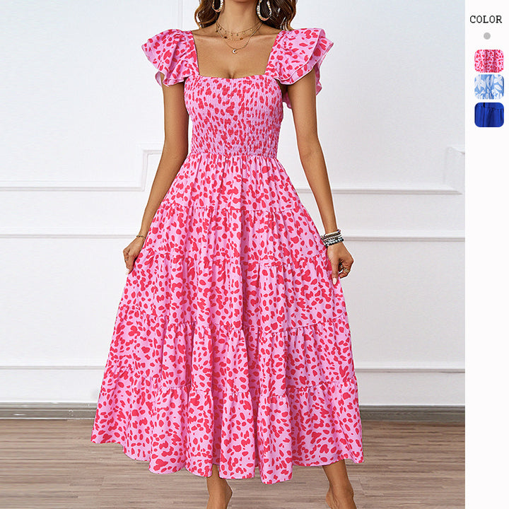 Maxi dress for women with voluminous puff sleeves and a ruched body Chic & Stil
