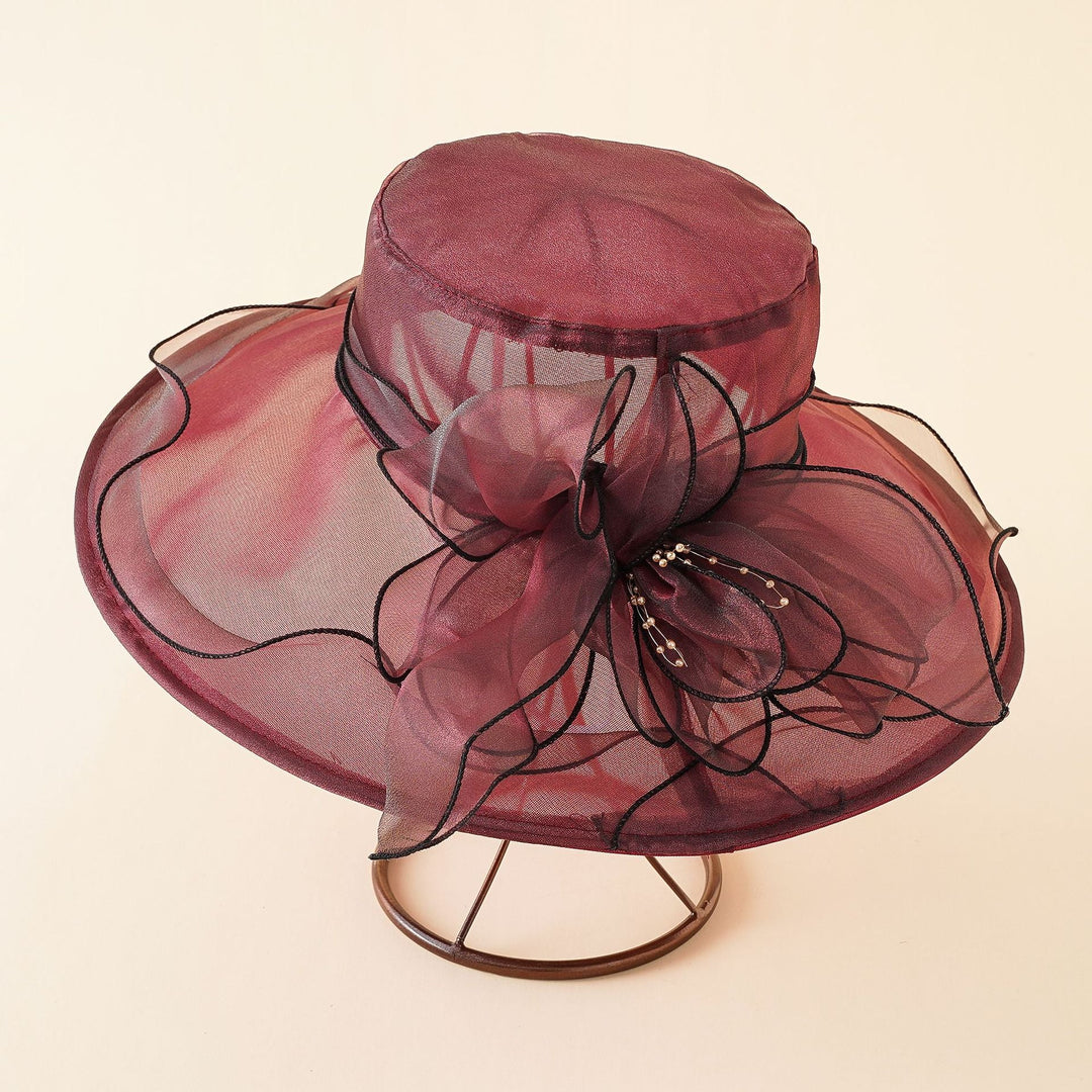 Ladies Elegant Sun Hat with Fine Mesh Structure and Romantic Bow Elements Lune London