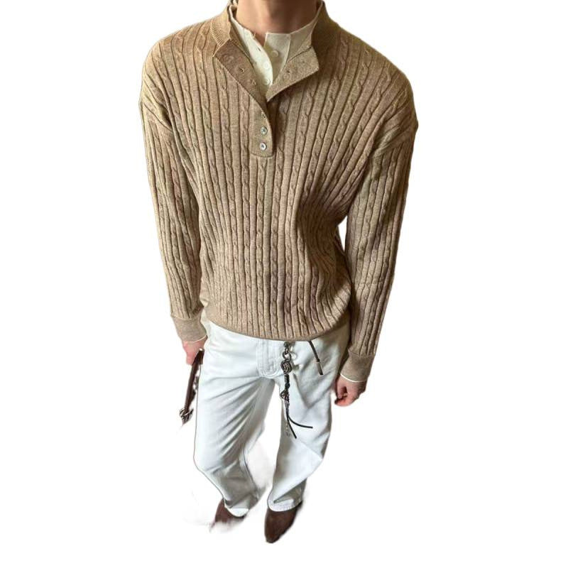 Fine knit sweater for men with decorative button details Lune London