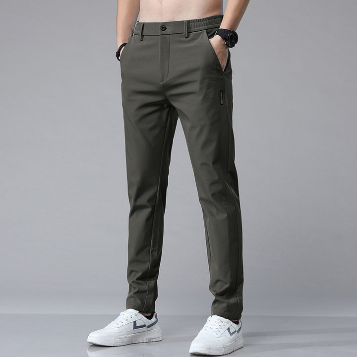 Modern chinos for men with elastic waistband and practical pockets Lune London