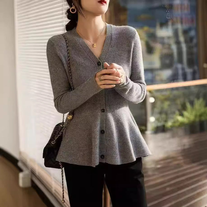 Cardigan femme avec coupe flatteuse et texture en fine côte Chic & Stil