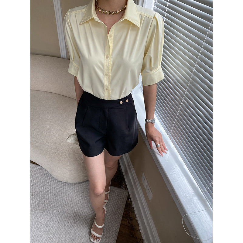 Ladies Elegant Blouse with Puff Sleeves Chic & Stil