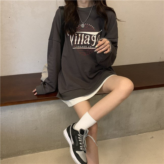 Women's casual oversized sweater with creative print and comfortable, breathable materials