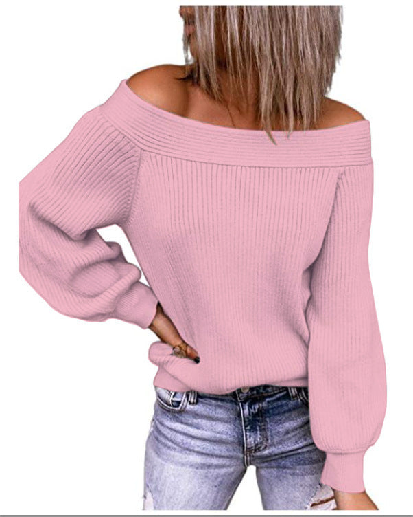 Knit sweater women off-shoulder chic and style