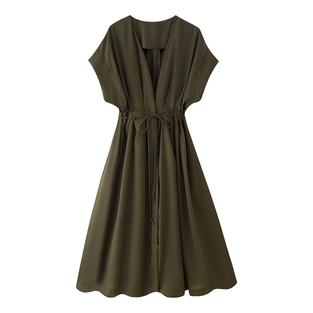 Midi dress for women with an elegant wrap effect and a flowy cut Lune London