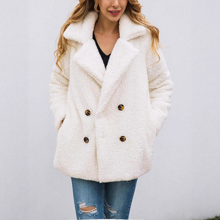 Ladies comfortable Fleece parka with double row Lune London