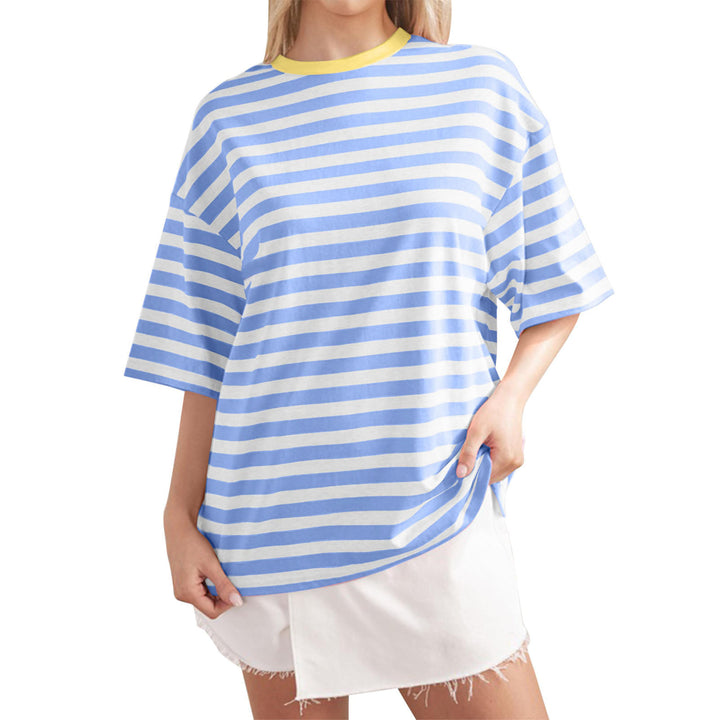 Casual oversized T-shirt for women with wide stripes Lune London