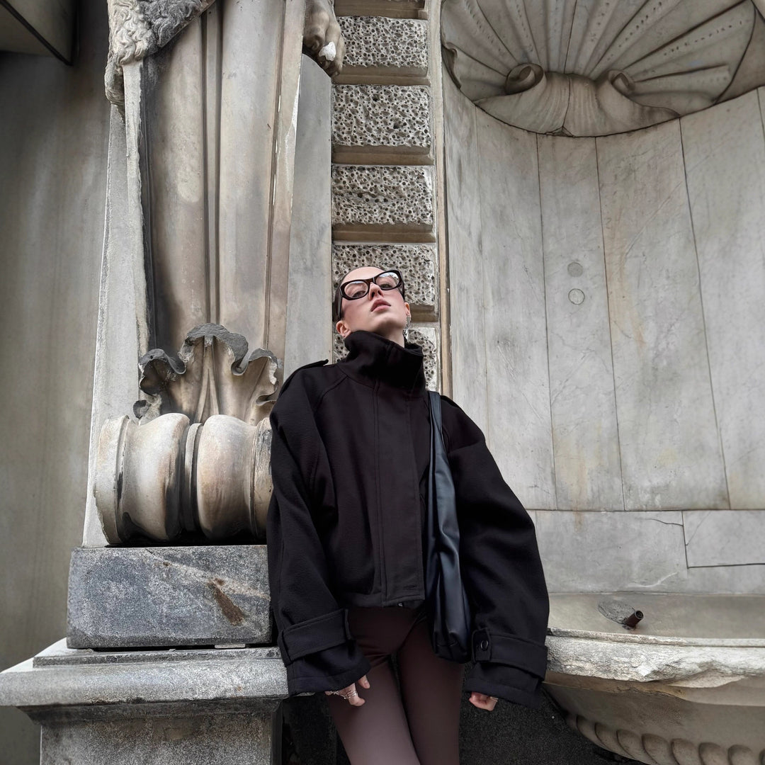 Veste en laine surdimensionnée à la mode pour femmes Chic & Stil