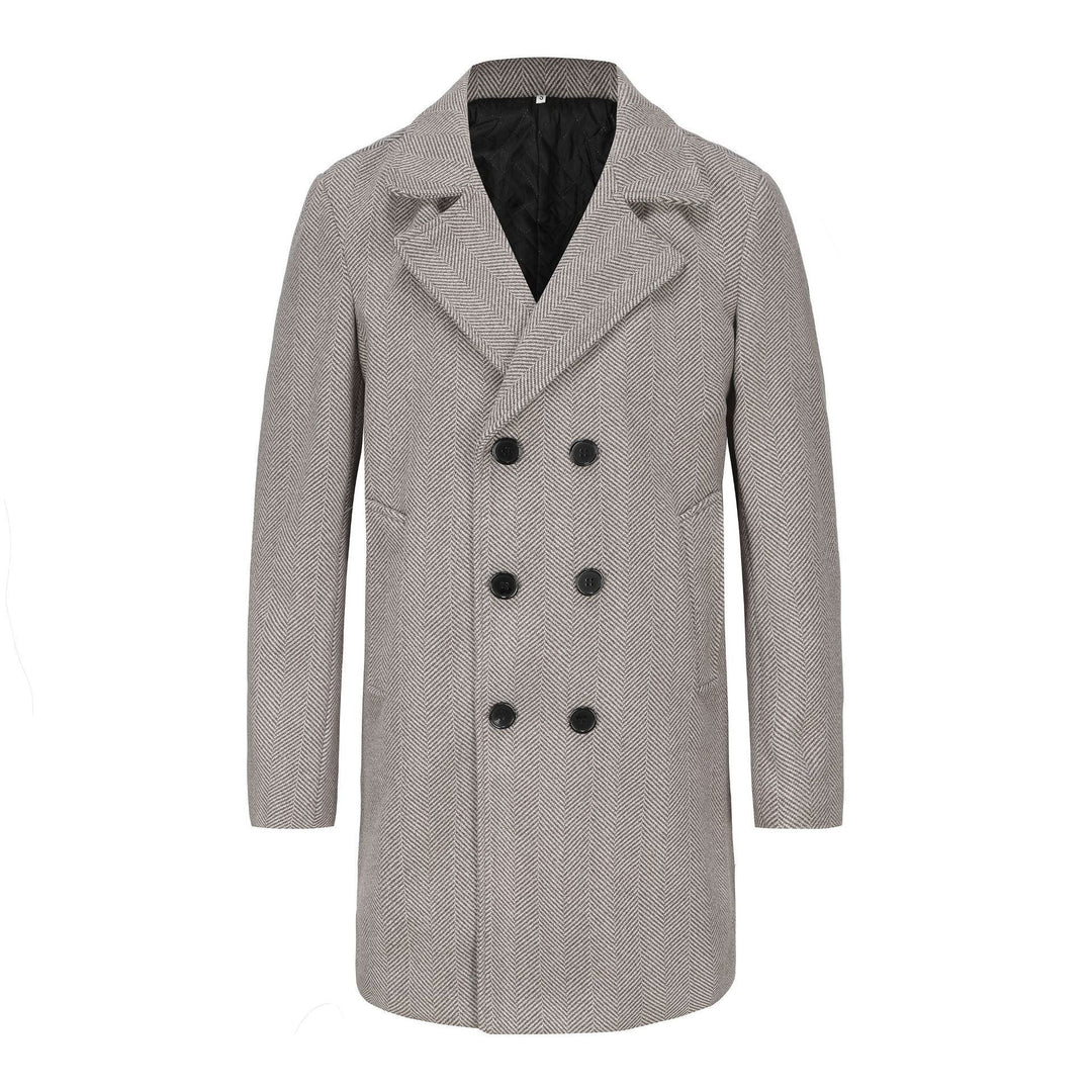 Elegant double-breasted coat for men in high-quality textured material Lune London