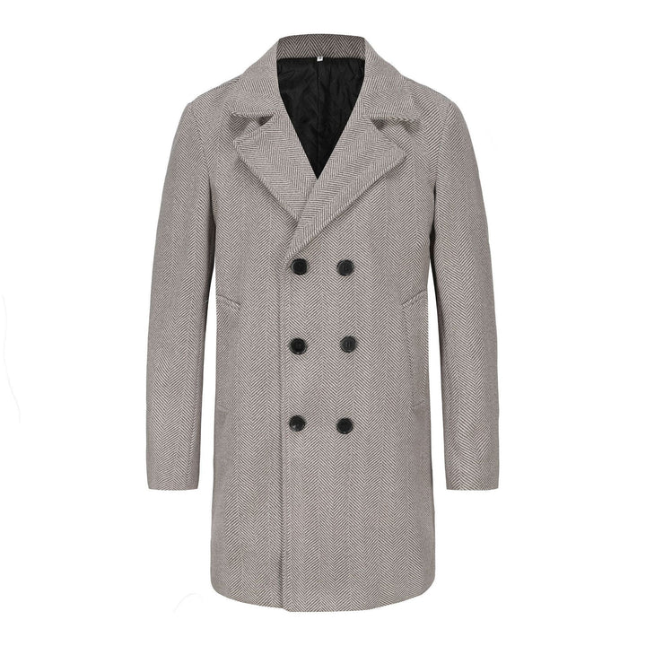 Elegant double-breasted coat for men in high-quality textured material Lune London