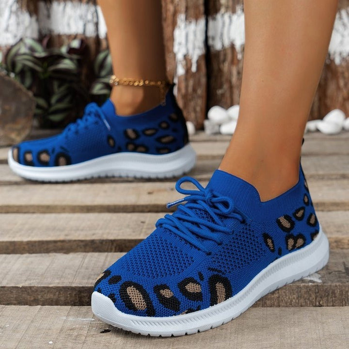 Women's sports shoes, breathable and featuring a trendy animal print Lune London