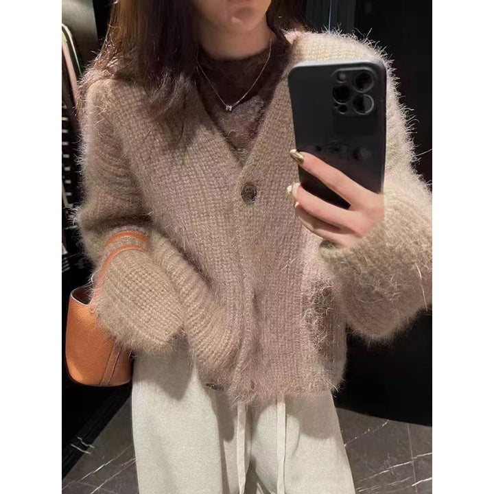 Ladies Cozy Knit Sweater with Big Buttons Lune London