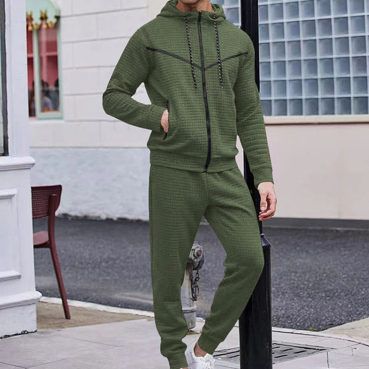 Urban tracksuit jacket for men with practical zippered pockets and structured surface Lune London