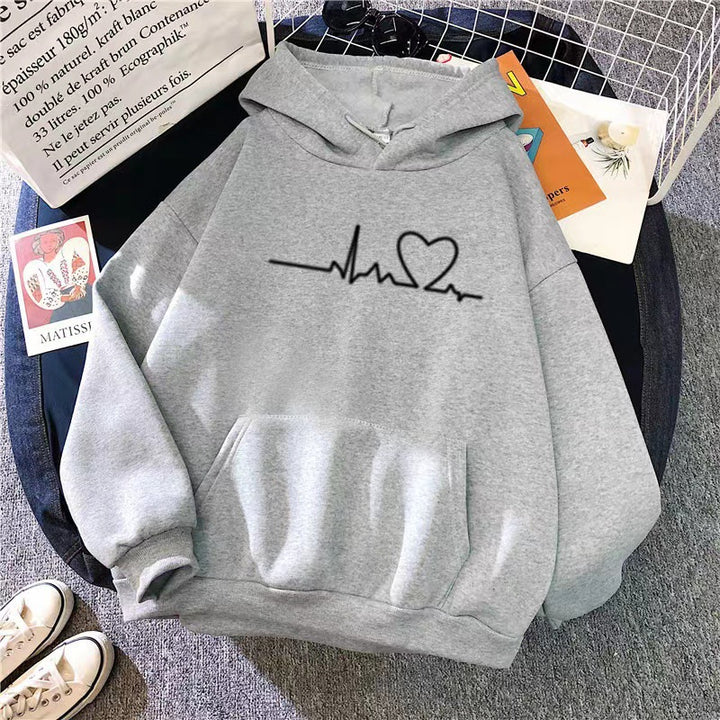women's hoodie with heartbeat design Chic & Stil