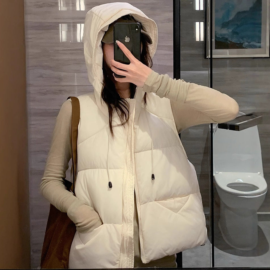 Ladies quilted vest with high collar and oversized cut Lune London