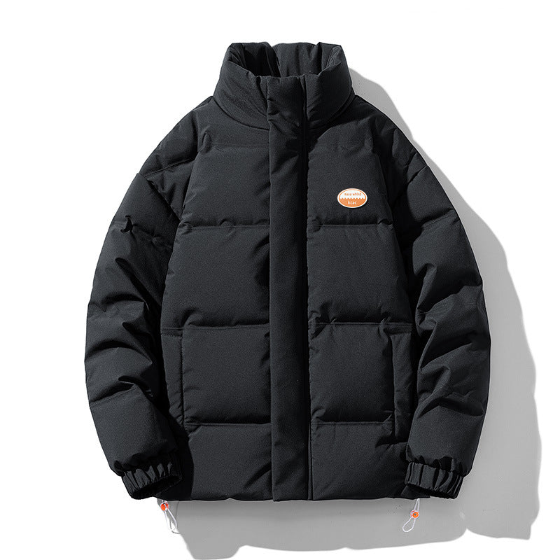 Lady insulated down jacket with high collar and side piped pockets Lune London