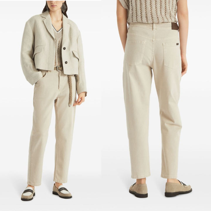 Casual chino pants for women with high waist and loose fit Lune London