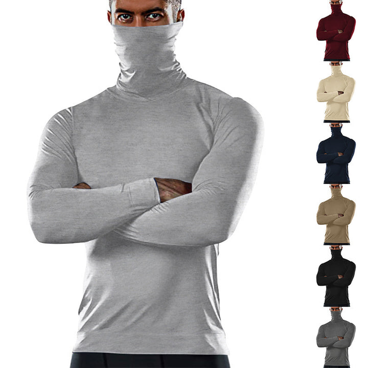 Functional shirt for men with stand-up collar and fitted cut Lune London