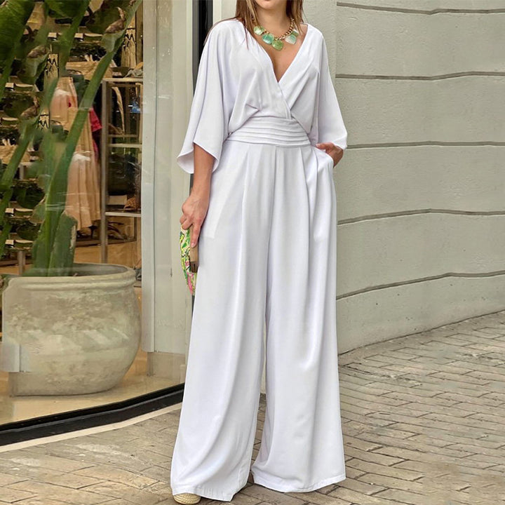 Combinaison élégante pour femmes taille haute avec jambes larges et manches kimono Chic & Stil