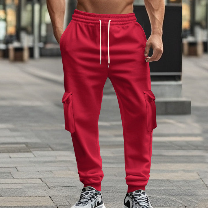 Cargo jogger pants for men with elastic waistband and practical pockets Lune London