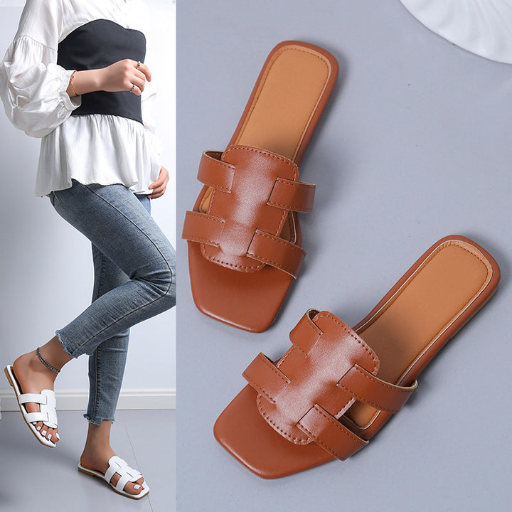 Chic and stylish slip-on sandals for women with wide straps