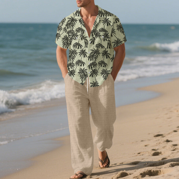 Casual men's outfit with tropical print and comfortable pants Lune London