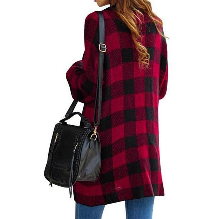 Cardigan for women with a checkered pattern and relaxed fit Lune Londonl