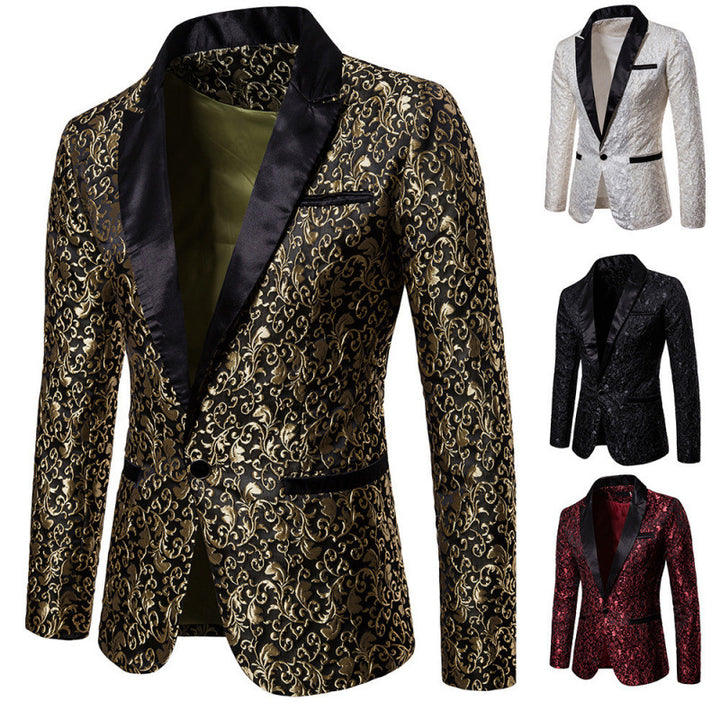 Elegant velvet jacket for men with floral pattern Lune London
