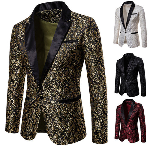 Elegant velvet jacket for men with floral pattern Lune London