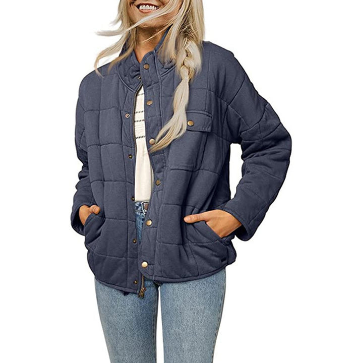 Quilted jacket for women with decorative button Lune London