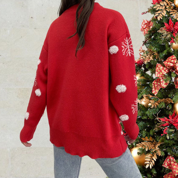 Ladies festive sweater with a cute reindeer pattern Lune London
