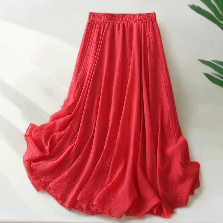 Women Long Flowing Maxi Skirt with Elastic Waist and Modern Cut Lune London